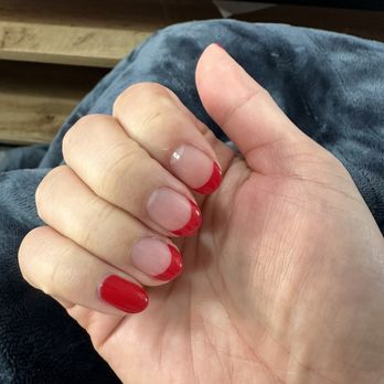 Holiday Nails - Red French tips - Nail Salons Near Me - Los Angeles, California Holiday Nails - Red French tips - Nail Salons Near Me - Los Angeles, California
