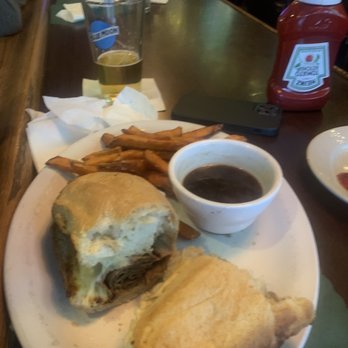 Ralph's Tavern - French dip with sweet potato fries and the best roll you've ever had. - Italian Near Me - Albany, New York