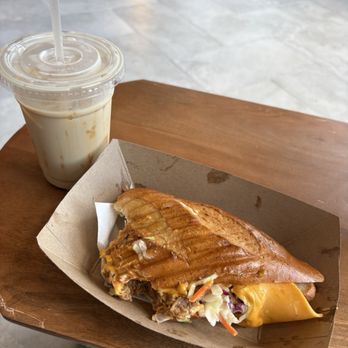 Tico’s Bakery - Ice coffee and pull pork sandwich - Bakeries Near Me - Tampa, Florida