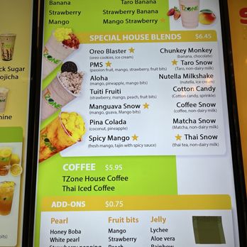 TZONE Monterey - Menu - Bubble Tea Near Me - Monterey, California TZONE Monterey - Menu - Bubble Tea Near Me - Monterey, California