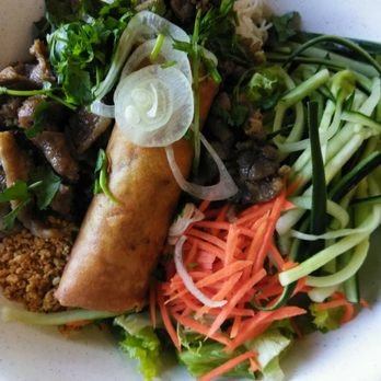 Pho Tai - Grilled pork salad noodle bowl with added Eggroll - Vietnamese Near Me - Tacoma, Washington