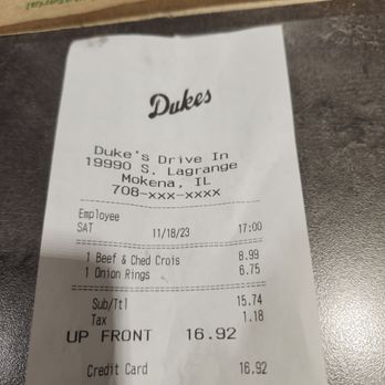 Duke's Drive In Mokena - Over $6 for onion rings and no dipping  sauce??! WOW - Fast Food Near Me - Mokena, Illinois