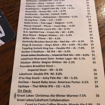 Ivanhoe Pub & Eatery - Beer Menu - American Near Me - Racine, Wisconsin