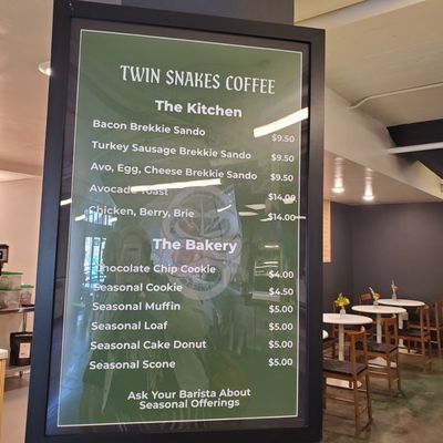 Menu photo 1 Twin Snakes Coffee Sacramento, CA Menu photo 1 Twin Snakes Coffee Sacramento, CA