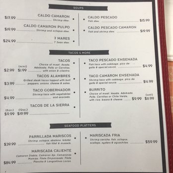 Los Mariscos - Menu as of 09/28/2019. - Mexican Near Me - Fresno, California Los Mariscos - Menu as of 09/28/2019. - Mexican Near Me - Fresno, California