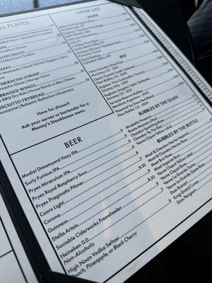 Menu photo 3 Prohibition Minneapolis, MN