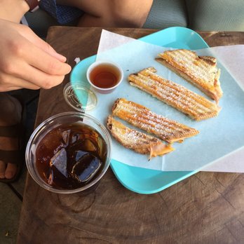Klatch Coffee - Monte Cristo and iced coffee. Tastes a lot better than it looks! - Coffee & Tea Near Me - San Dimas, California