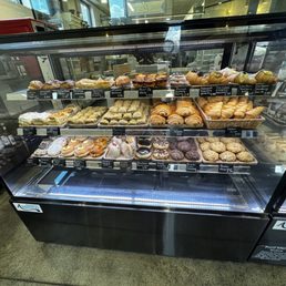 Left side of the pastry case. Left side of the pastry case.