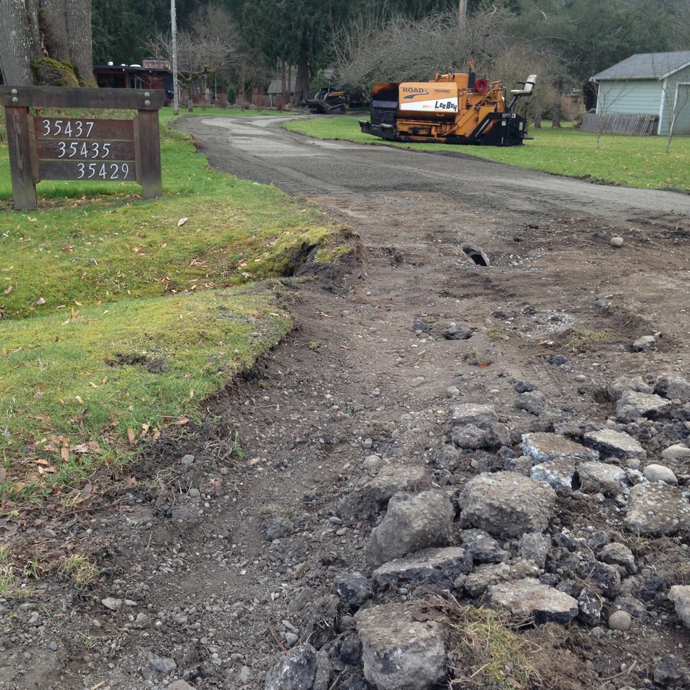Roads Paving Washington - Our sad old driveway while Roads Paving was breaking it down and hauling it away. - Masonry/Concrete Near Me - Bonney Lake, Washington Roads Paving Washington - Our sad old driveway while Roads Paving was breaking it down and hauling it away. - Masonry/Concrete Near Me - Bonney Lake, Washington
