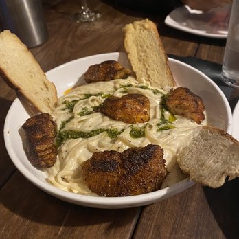 Blue Marlin - Blackened Fish Alfredo - New American Near Me - Bradenton Beach, Florida