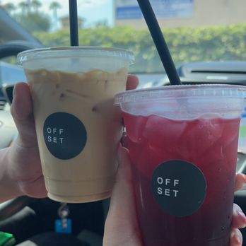 Offset Coffee Roasters - Iced Hazelnut Latte and hibiscus tea with lavender syrup - Coffee & Tea Near Me - Torrance, California