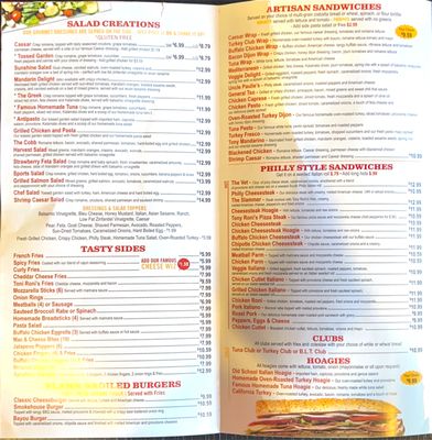Menu photo 1 Tony Roni's Mount Ephraim, NJ