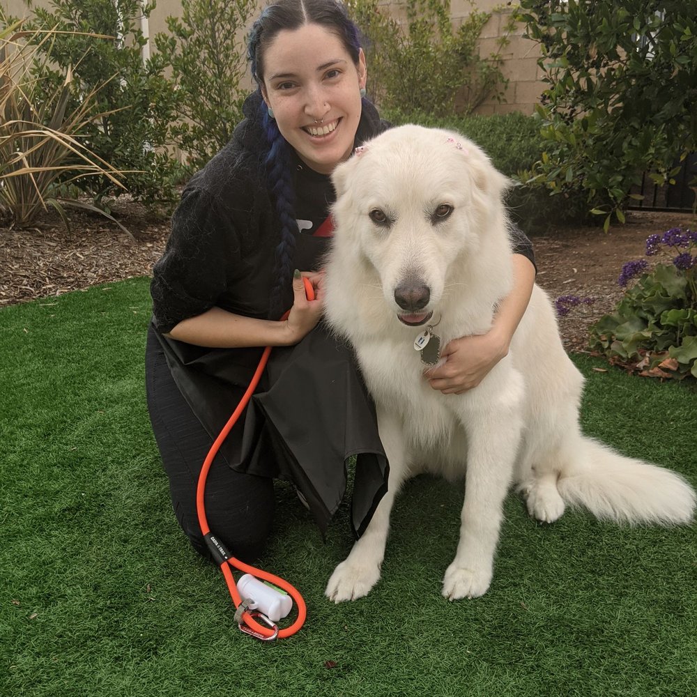Sora and her groomer Christa