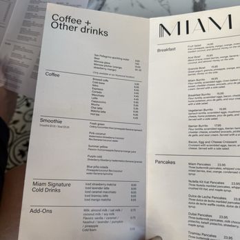 Miam Cafe - Menu - Breakfast & Brunch Near Me - Miami Beach, Florida
