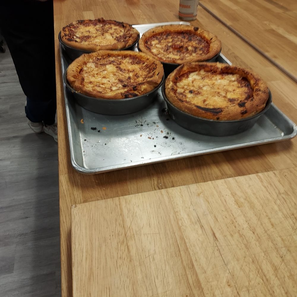 Chicago-style deep dish pizza