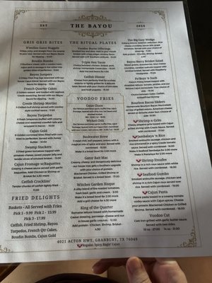 Menu photo 1 The Bayou Granbury, TX Menu photo 1 The Bayou Granbury, TX