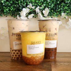 Signature Milk Tea, Hokkaido Coffee(with Almond milk), Mango Slush