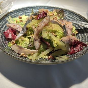 El Llagut - Salad of mixed greens with smoked cod fish - Spanish Near Me - Tarragona, T El Llagut - Salad of mixed greens with smoked cod fish - Spanish Near Me - Tarragona, T