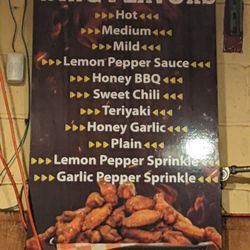 Kenny's Cafe - Wing flavors