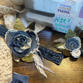 Nikki’s Second Story - prom boutonniere and corsage up cycled keepsake - Thrift Stores Near Me Nikki’s Second Story - prom boutonniere and corsage up cycled keepsake - Thrift Stores Near Me