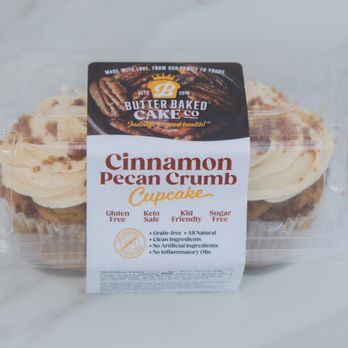 Butter Baked Cake Co - Cinnamon Pecan Crumb Cupcakes Sugar-Free and Gluten-Free - Cupcakes Near Me - Oceanside, California Butter Baked Cake Co - Cinnamon Pecan Crumb Cupcakes Sugar-Free and Gluten-Free - Cupcakes Near Me - Oceanside, California