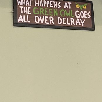 Green Owl Restaurant - Plaque on the back wall.  Cute. - Breakfast & Brunch Near Me - Delray Beach, Florida