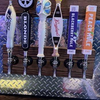 The Stubborn Mule - a row of beer taps - Burgers Near Me - Steeleville, Illinois