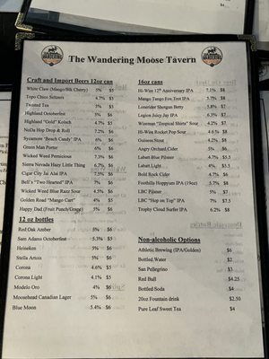 Menu photo 2 The Wandering Moose Raleigh, NC Menu photo 2 The Wandering Moose Raleigh, NC
