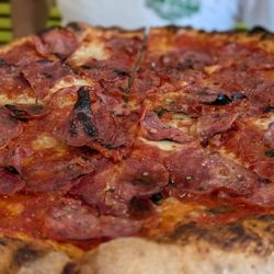 Bicycle Thief - Bee Thousand pizza with fresh mozzarella, salami, oregano, chili oil, and honey