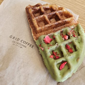 Grid Coffee - Strawberry Matcha Croffle - Coffee & Tea Near Me - Diamond Bar, California