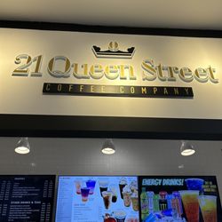 21 Queen Street Coffee - Front entry sign.