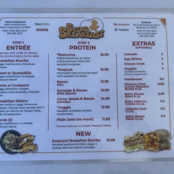 Bread & Breakfast - North Hollywood - MENU as of October 2024 - Breakfast & Brunch Near Me - North Hollywood, California Bread & Breakfast - North Hollywood - MENU as of October 2024 - Breakfast & Brunch Near Me - North Hollywood, California