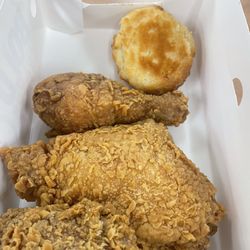 Church's Texas Chicken - 3 pc combo, I later asked staff to remove the biscuit and they offered 1 pc wing instead!