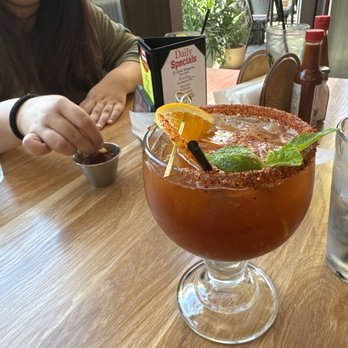 Mariscos La Chula - Downey - Michelada with my mango tostada Abigail is taking good care of us she has amazing customer service!! - Seafood Near Me - Downey, California Mariscos La Chula - Downey - Michelada with my mango tostada Abigail is taking good care of us she has amazing customer service!! - Seafood Near Me - Downey, California