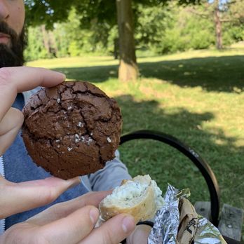 Breadhive Bakery & Cafe - Chocolate cookie and rosemary bagel with dill, scallions and cucumbers. - Cafes Near Me - Buffalo, New York Breadhive Bakery & Cafe - Chocolate cookie and rosemary bagel with dill, scallions and cucumbers. - Cafes Near Me - Buffalo, New York
