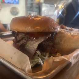 Brisket sandwich and Mac.