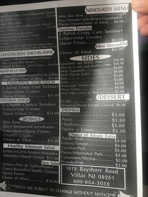 Menu photo 4 Taqueria Casa Mia Villas, NJ