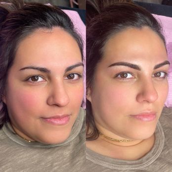 Caterpillar Brow Bar - Before on the left, after on the right - results speak for themselves! - Permanent Makeup Near Me - Dallas, Texas Caterpillar Brow Bar - Before on the left, after on the right - results speak for themselves! - Permanent Makeup Near Me - Dallas, Texas
