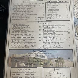 Menu from restaurant Menu from restaurant