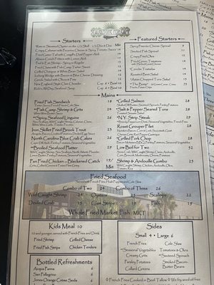 Menu photo 1 St Augustine Fish Camp St Augustine, FL Menu photo 1 St Augustine Fish Camp St Augustine, FL