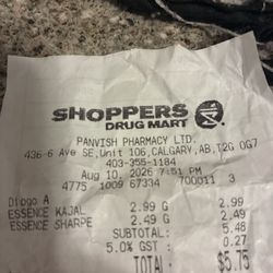 Shoppers Drug Mart - receipt. they think i will steal this cheap products from them!