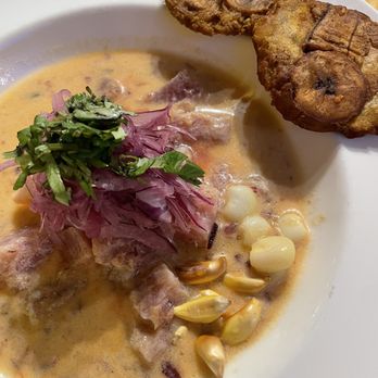 Fogonero Restaurant - Ceviche. Yummy but only two plantains :( - Venezuelan Near Me - Pflugerville, Texas