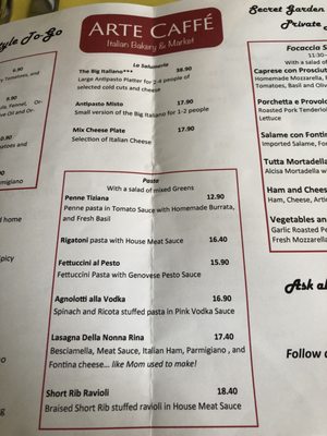 Menu photo 2 Arte Caffe' Bradenton, FL Menu photo 2 Arte Caffe' Bradenton, FL