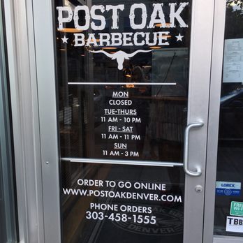 Post Oak Barbecue - Hours - Smokehouse Near Me - Denver, Colorado Post Oak Barbecue - Hours - Smokehouse Near Me - Denver, Colorado