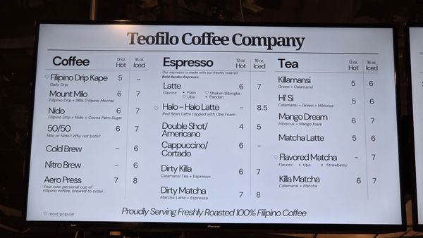Menu photo 4 Teofilo Coffee Company Carson, CA