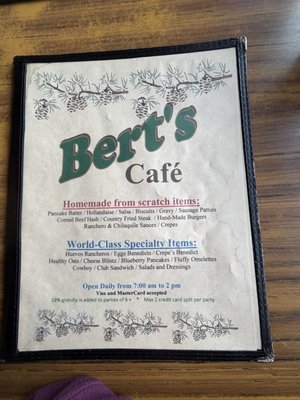 Menu photo 7 Bert's Cafe South Lake Tahoe, CA Menu photo 7 Bert's Cafe South Lake Tahoe, CA