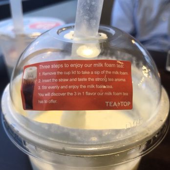 Tea Top - Instructions on how to enjoy the milk foam drink! - Bubble Tea Near Me - Katy, Texas Tea Top - Instructions on how to enjoy the milk foam drink! - Bubble Tea Near Me - Katy, Texas