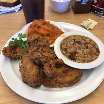 The Serving Spoon - Chicken Drumettes with candied yams and red beans and rice $13.75 - Breakfast & Brunch Near Me - Inglewood, California