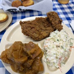 Martin's Restaurant - Lite eating option - 1 chicken breast, sweet potatoes and slaw with cornbread muffins