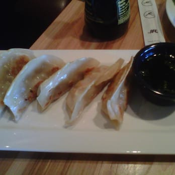 Zest - (Pork) gyoza, comes with 6 for $6, but I'd already eaten one before remembering to take the picture - Sushi Bars Near Me - Roswell, Georgia Zest - (Pork) gyoza, comes with 6 for $6, but I'd already eaten one before remembering to take the picture - Sushi Bars Near Me - Roswell, Georgia